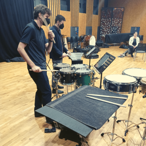 sandbox percussion at a workshop for Walled City Music Festival